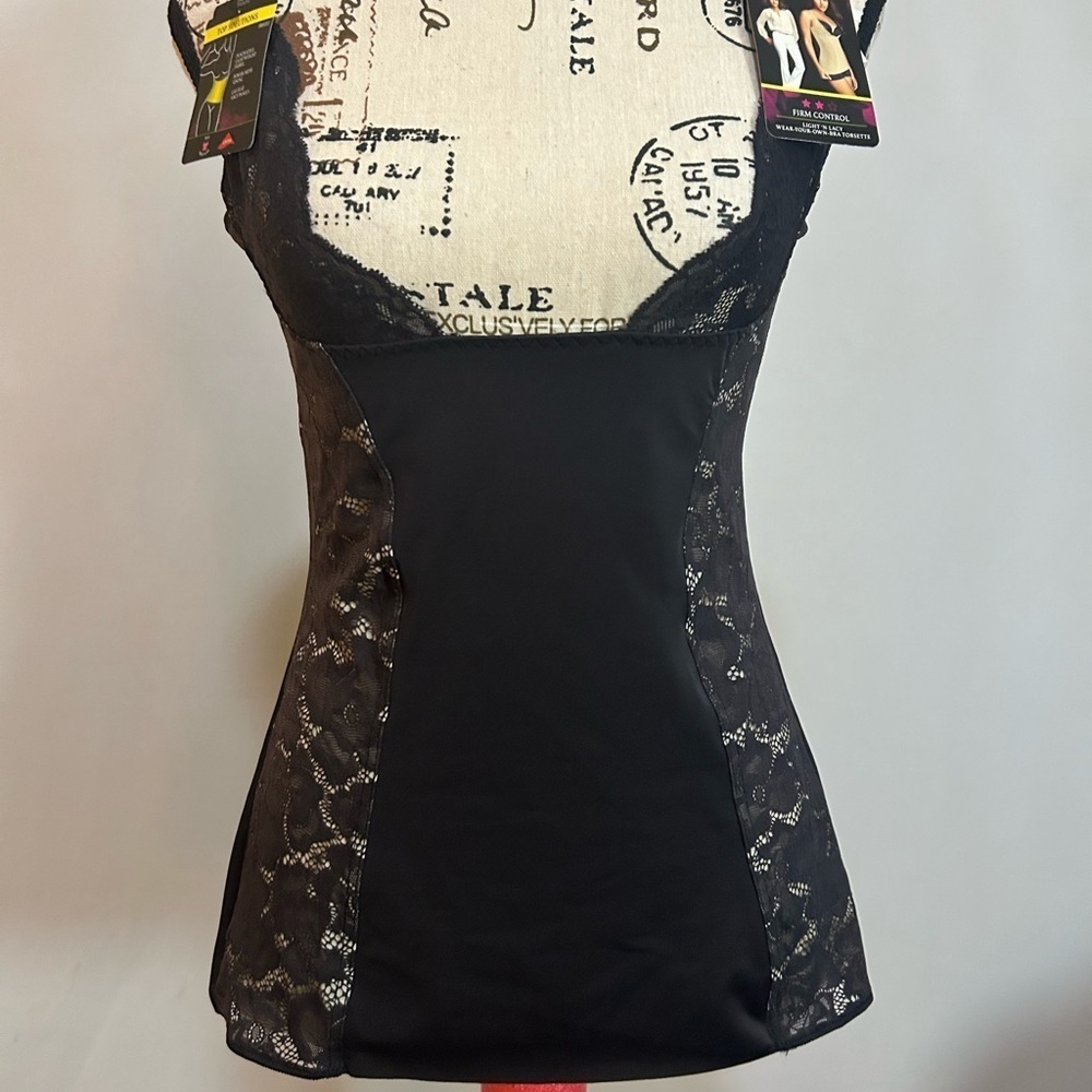 Maidenform Black Lace Wear your own bra Torsette. Medium - Picture 8 of 9